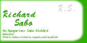richard sabo business card